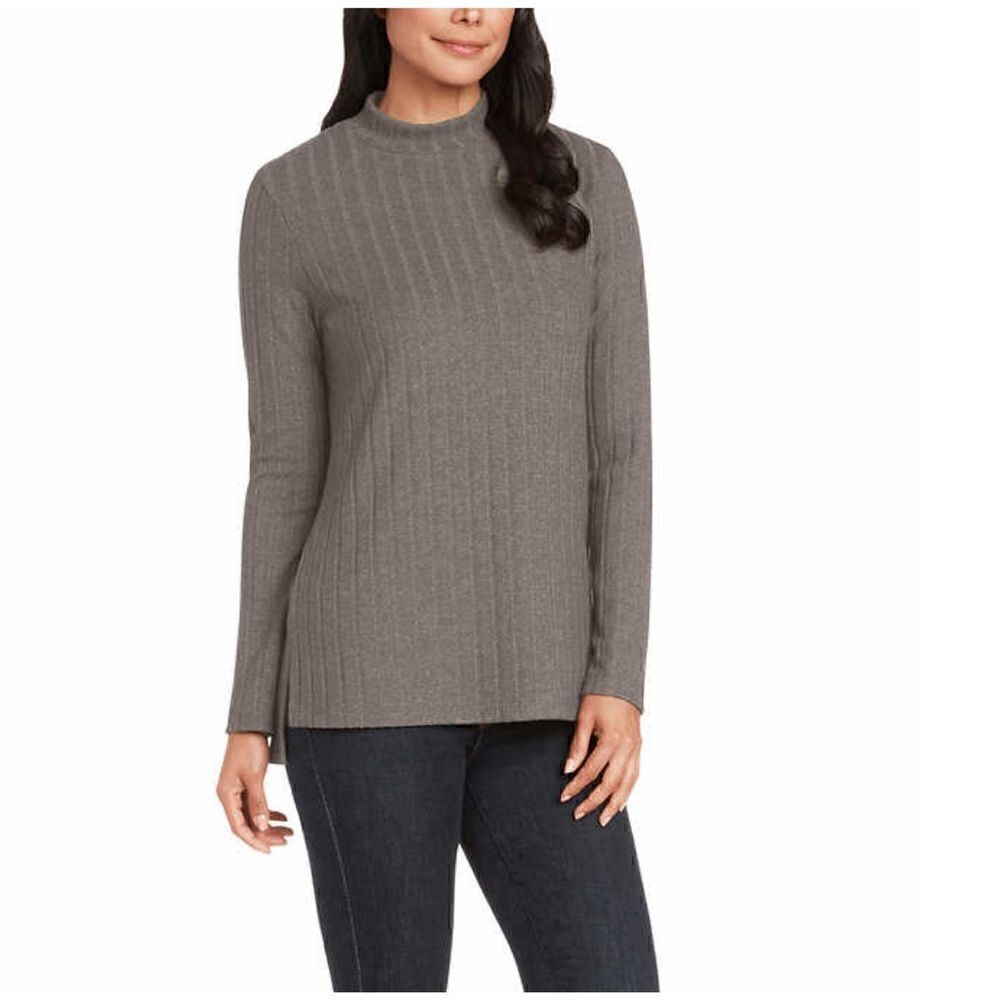 Matty M Ladies' Mock Neck Ribbed Tunic